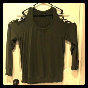 Torrid Camo green cold shoulder sweater- 2xl